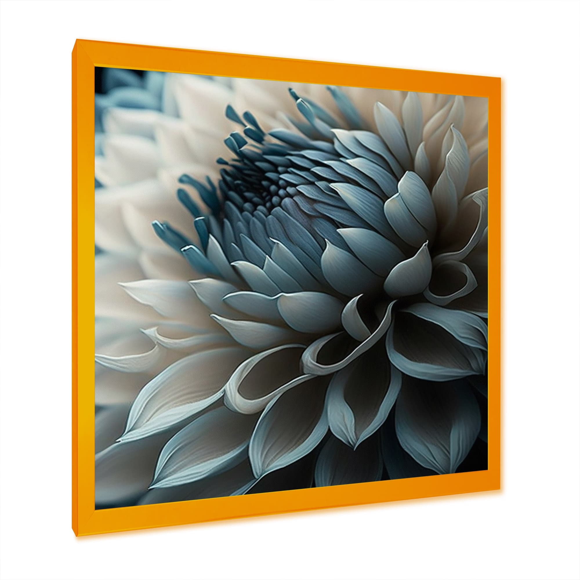 Designart "Blue And White Dahlia Flowers II" Floral Dahlia Framed Art Print Bed Bath & Beyond